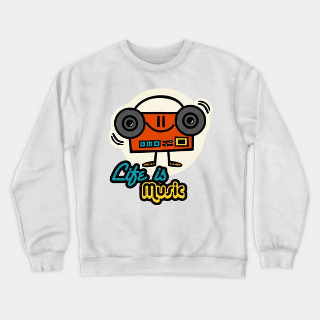 Life is Music Crewneck Sweatshirt by ilaamen